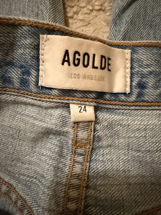 Agolde Light Wash Criss Cross Jean - Picture 5 of 7